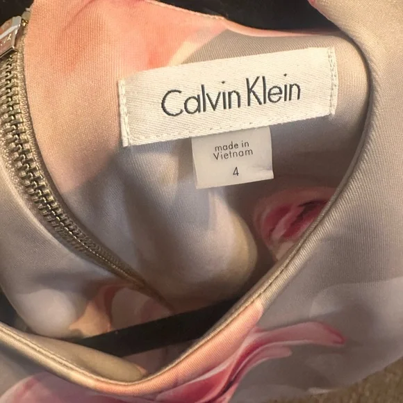 Calvin Klein Pink and Cream Floral Dress - Picture 3 of 3